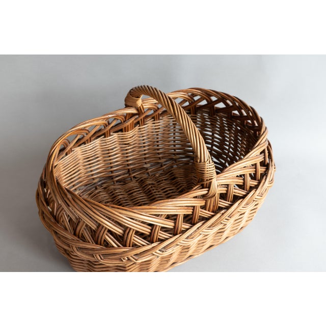 Vintage Wicker Basket, 1930s For Sale - Image 3 of 9