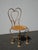 Italian Hollywood Regency Gold Metal Heart Shaped Chair W Bell Shaped Feet For Sale - Image 4 of 12