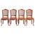 4 Vintage Cane Dining Chairs - Style Louis XV from the 80s Solid wood Chairs - Traditional French Design-good Workmanship...