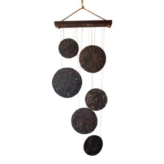 Large - Mid-Century Modern Signed Pottery Hanging Wind Chime For Sale