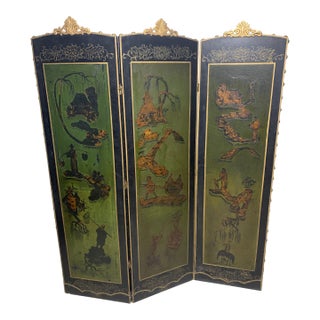 Antique Chinese Three-Panel Folding Screen/Room Divider For Sale