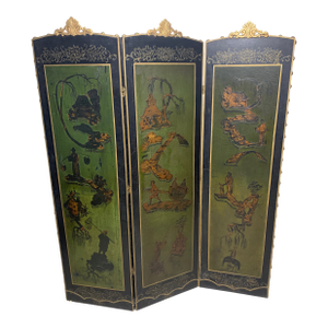 Antique Chinese Three-Panel Folding Screen/Room Divider