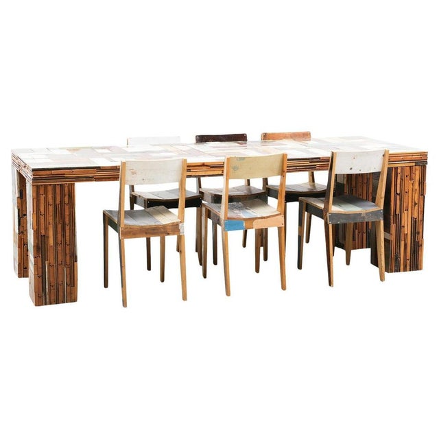 Vintage Dinner Table with Chairs by Piet Hein, Set of 7 For Sale - Image 10 of 10