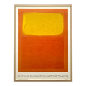 Mark Rothko Vintage 1975 Pace Editions Modernist Lithograph Print Framed Large Abstract Expressionist Museum Poster " Orange and Yellow " 1956
