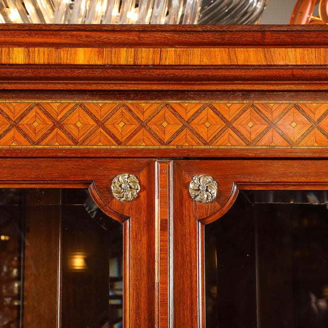 Antique Louis XVI Inlaid Exotic Woods & Gilt Bronze Accent Cabinet For Sale - Image 12 of 16