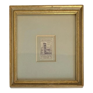 Framed 300th Anniversary of Printing Press Postage Stamp From 1939 For Sale