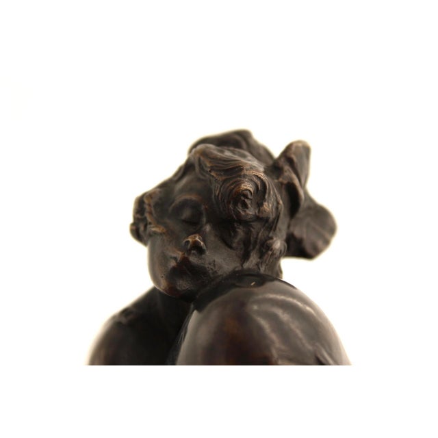 BRUNO ZACH 1930 Austrian Art Deco Erotic Bronze Sculpture "The Hugger" Ukrainian-born artist Bruno Zach was a...