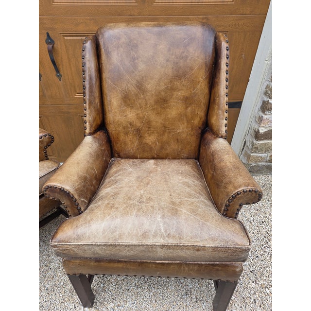 Pair of Henredon Leather Armchairs For Sale - Image 17 of 18