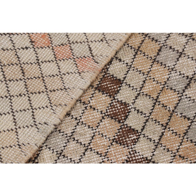 Beige Vintage Zeki Müren Rug With Polychromatic Geometric Pattern From Rug & Kilim For Sale - Image 8 of 8