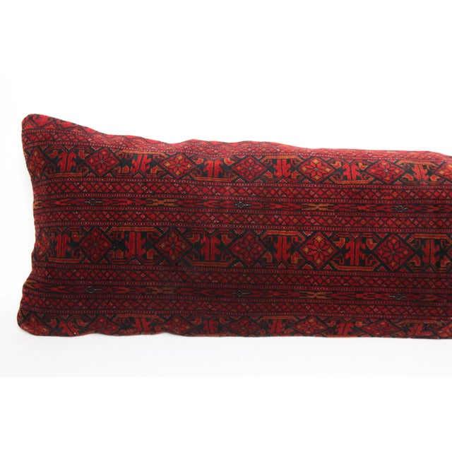 Late 20th Century Handwoven Home Decor Lumbar Rug Pillow Cover -14'' X 47 For Sale - Image 5 of 10