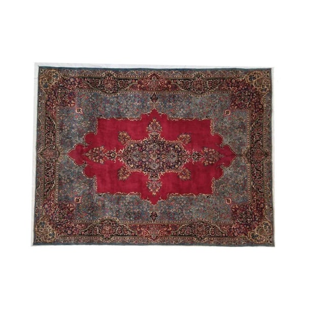 Ruby Red 1970's Super Fine Persian Lavar Kerman, 9'10" X 13'10 For Sale - Image 8 of 8