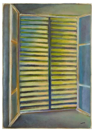 Roberto Cuccaro, Closed Shutters, Original Gouache on Paper, 2000s