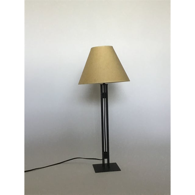Postmodern 1980s Postmodern Black Wire Base Table Lamp, Slender Design For Sale - Image 3 of 3