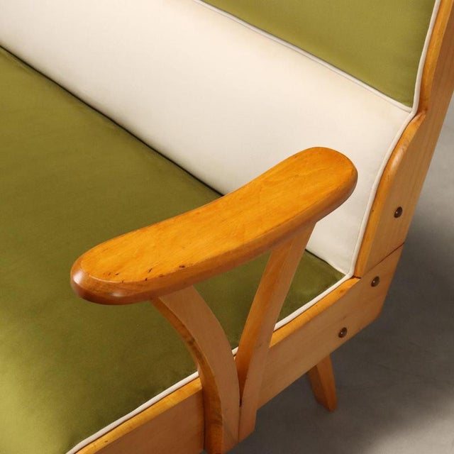 Vintage 2-Tone Velvet Sofa, 1950s For Sale - Image 6 of 11