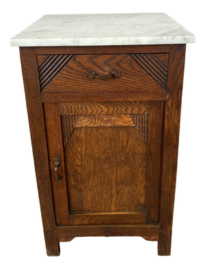 French Bedside Table with Marble Top