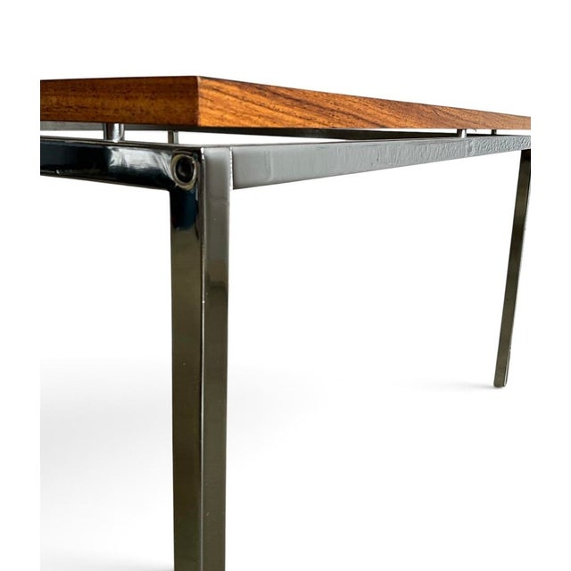 Mid-Century Modern Coffee Table with Floating Top in Walnut and Chrome-Plated Square Steel Frame, 1960s For Sale - Image 10 of 16