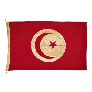 Large Vintage Sewn Wool Flag of Tunisia