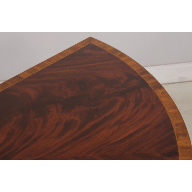2000 - 2009 Maitland Smith Flame Mahogany Banded Demilune Sideboard For Sale - Image 5 of 18