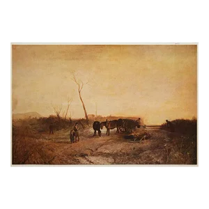 1960 After Joseph Turner, "Frosty Morning", Vintage First Limited Edition Farmhouse Style Print