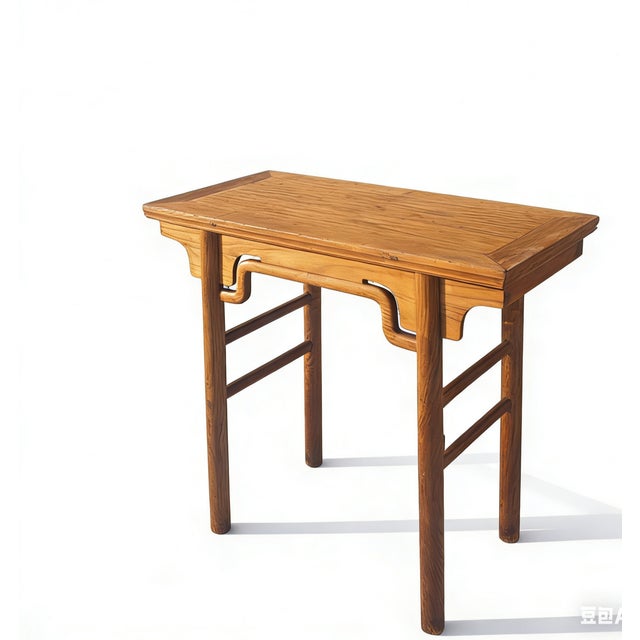 Retrieved from the Shanxi province in China, this altar table is made from solid elm, showcasing a striking natural grain...
