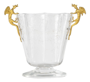 Napoleon III Cut Crystal and Ormolu Vase with Bronze Dragon Decor