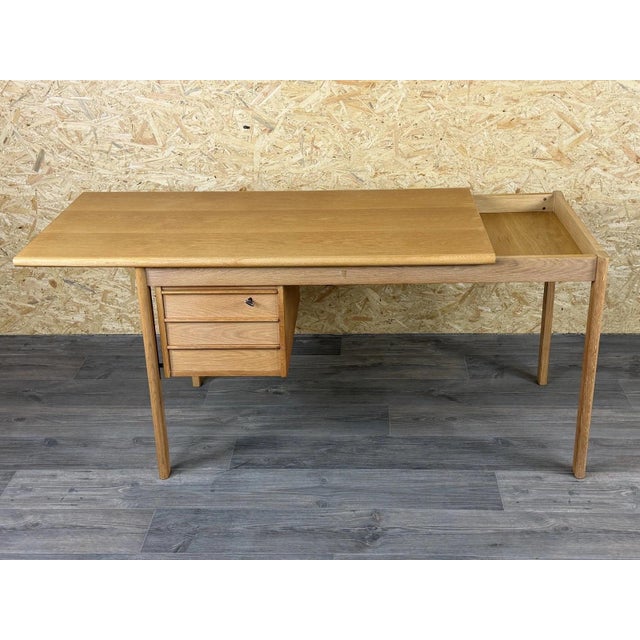 Vintage Oak Writing Desk with Sliding Top by Peter Løvig Nielsen for Løvig, 1960s For Sale - Image 12 of 18