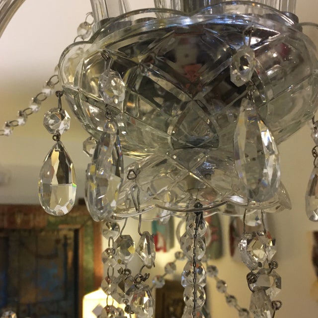 Large Draped Crystal Multi - Arm Chandelier For Sale - Image 9 of 10