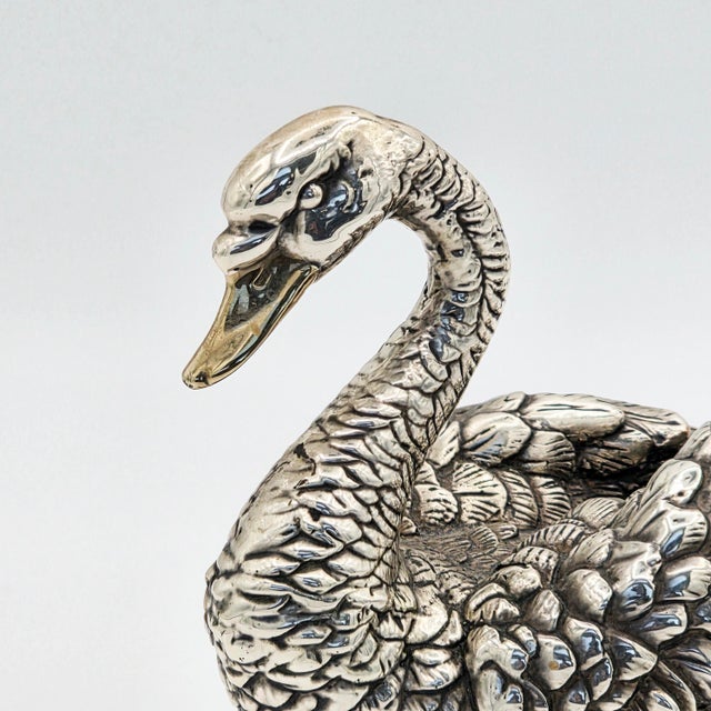 1990s Vintage D’Argenta Silver-Plated Swan Sculpture, Mexico For Sale - Image 5 of 11
