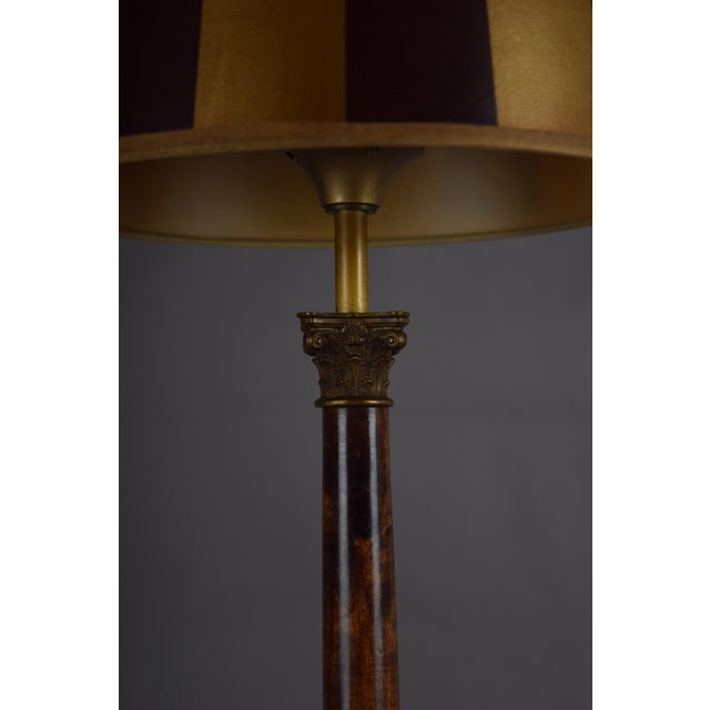 Mid-Century Modern Wooden Table Lamp with Brass Details, 1970s For Sale - Image 4 of 8