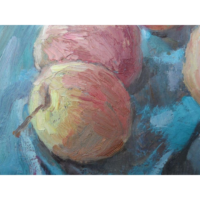 Wood Oil Painting Apples Mishurovsky v. V. For Sale - Image 7 of 9
