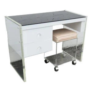 Hollywood Regency Lucite Vanity Makeup Table Desk and Stool