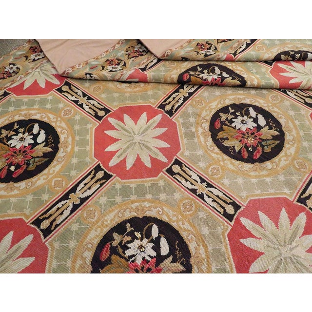 Galerie Shabab Collection Early 20th Century Antique English Needlepoint Large Carpet For Sale - Image 10 of 10