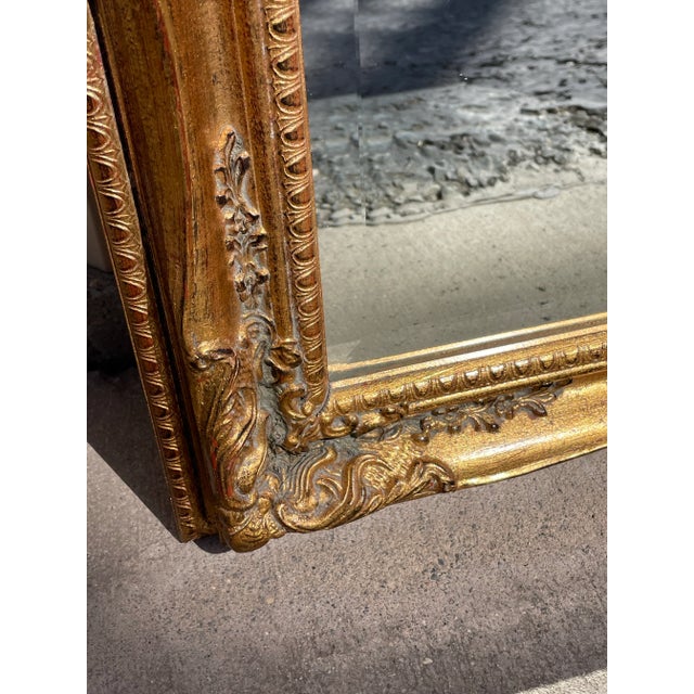 Wood Vintage Ornate Gold Framed Beveled Mirror For Sale - Image 7 of 9