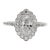 Vintage Platinum 900 Natural Diamond Milgrain Oval Shape Engagement Band Ring, Size 7 For Sale