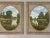 Pair - Ornately framed Oval English River Flower Scenes with Swans, Cows, Sheep by British Contemporary Artist, David...