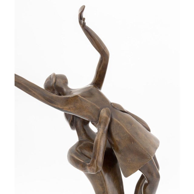 Metal Tanya Poust Dancing Couple Patinated Bronze For Sale - Image 7 of 8