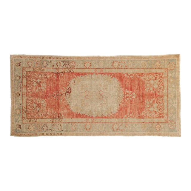 Vintage Distressed Oushak Rug Runner - 3'2" x 6'7" For Sale