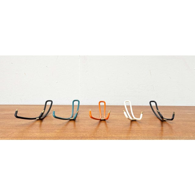 Mid-Century Modern German Wall Coat Rack, 1960s, Set of 5 For Sale - Image 15 of 18