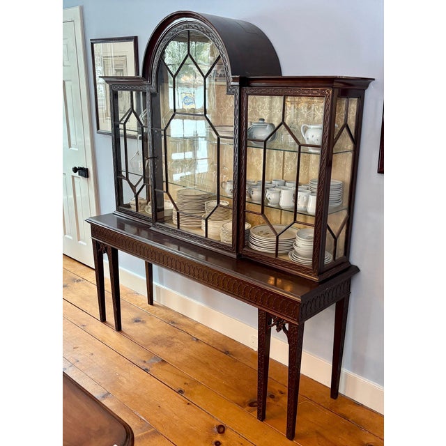 Chippendale 19th Century Chippendale Style Carved Mahogany China Display Cabinet For Sale - Image 3 of 11