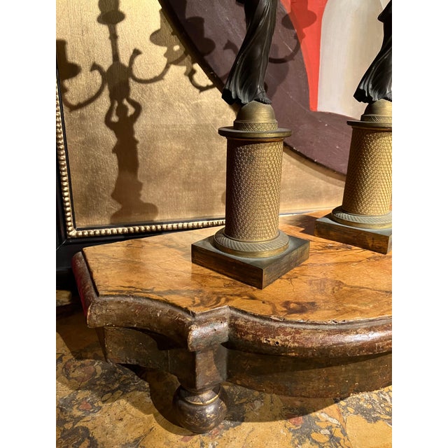 Antique Italian Giltwood Display Base with Faux Siena Marble Top, 1800s For Sale - Image 6 of 8
