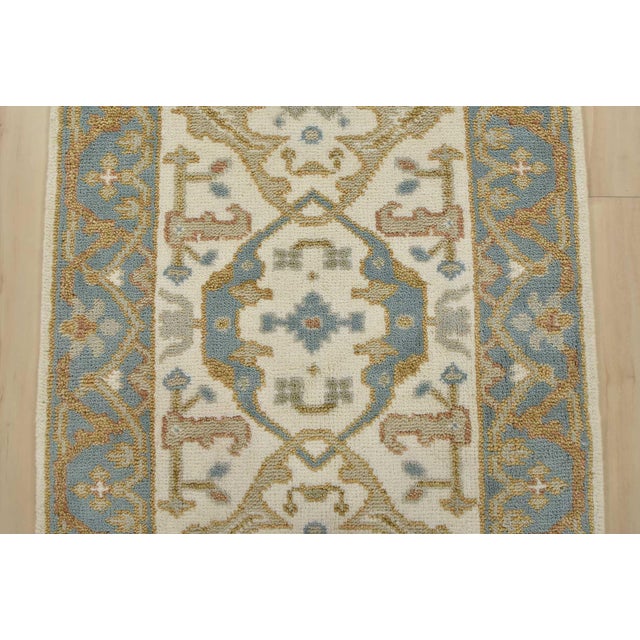 2020s Oushak Runner 2’7” X 7’10” Ivory Wool Tribal Hand-Knotted Oriental Rug For Sale - Image 5 of 13