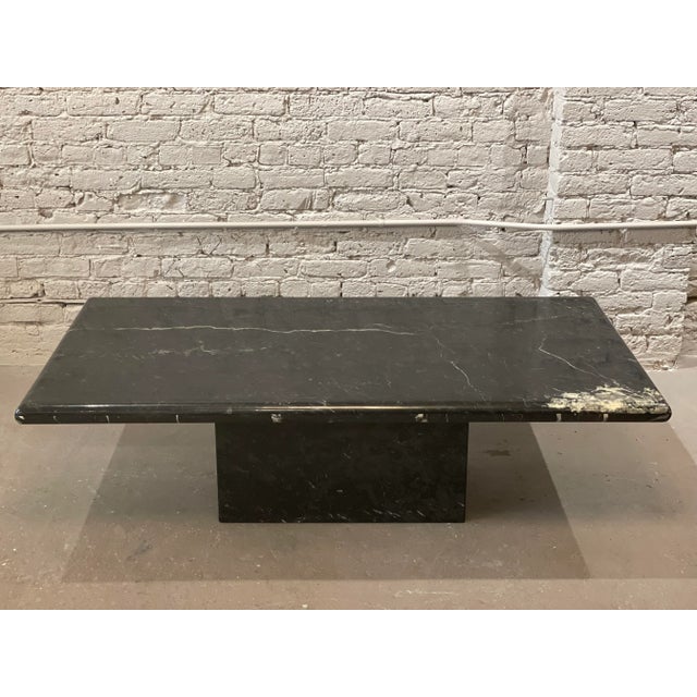 Beautiful slab of Nero Marquina, it’s almost all black with one corner covered in ivory veining. The original lacquer is...