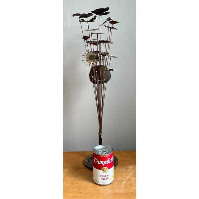 Vintage Brutalist Torch Cut Flower Sculpture For Sale - Image 12 of 17