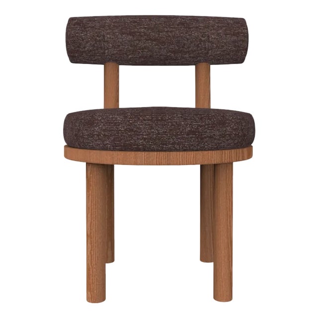 Moca Chair in Tricot Dark Brown Fabric and Smoked Oak by Studio Rig for Collector For Sale