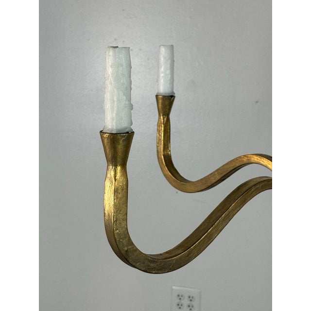 Gilt Metal Leaf Chandelier by Miamar Home For Sale - Image 11 of 11