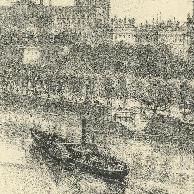 19th Century Maclure and Macdonald, The Thames Embankment, Victorian London, 1880, Lithograph For Sale - Image 5 of 12