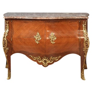 Antique French Gilt Bronze Mounted Kingwood Commode For Sale
