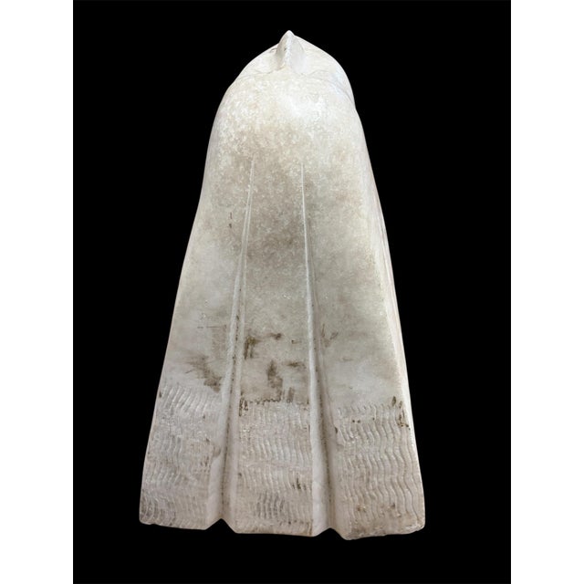 1940s 1940s Fine Art Deco Style Carved Marble Stylized Woman Bust Sculpture For Sale - Image 5 of 7