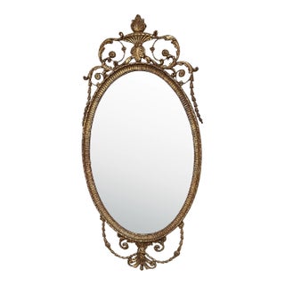Large French Oval Friedman Brothers Mirror For Sale