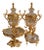 French Rococo Gold Plated Crystal Urn & Centerpiece Set - Gilt Bronze Baroque Decorative 3 Piece For Sale